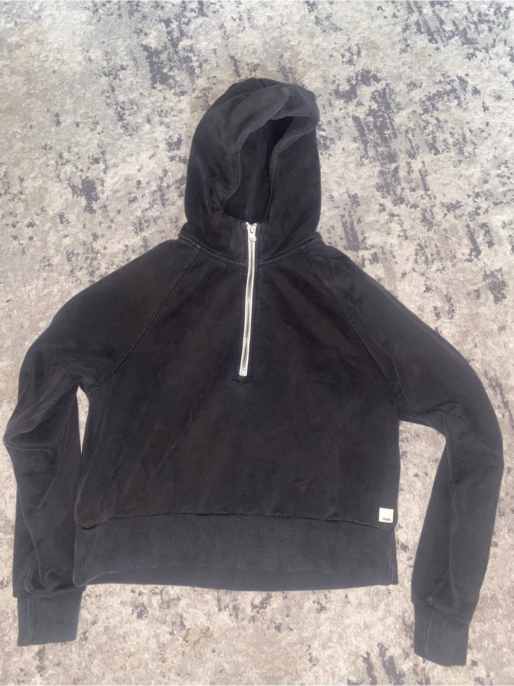 Vuori Black Half-Zip Hooded Sweater